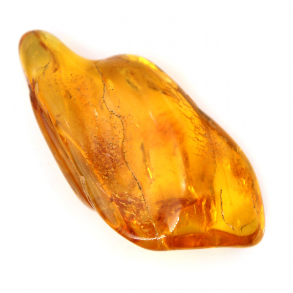 Yellow amber pebble from Lithuania for fossil collection
