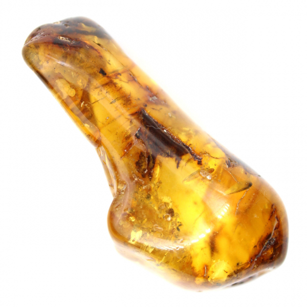 Polished Amber Pebble Specimen - Decoration and Geological Science