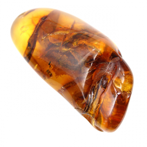 Polished raw Baltic amber pebble for collecting and decoration