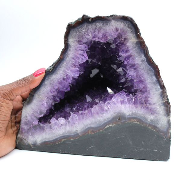  Brazilian amethyst geode with purple crystals for collector