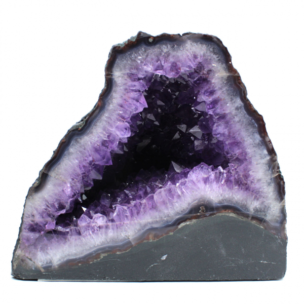  Brazilian amethyst geode with purple crystals for collector