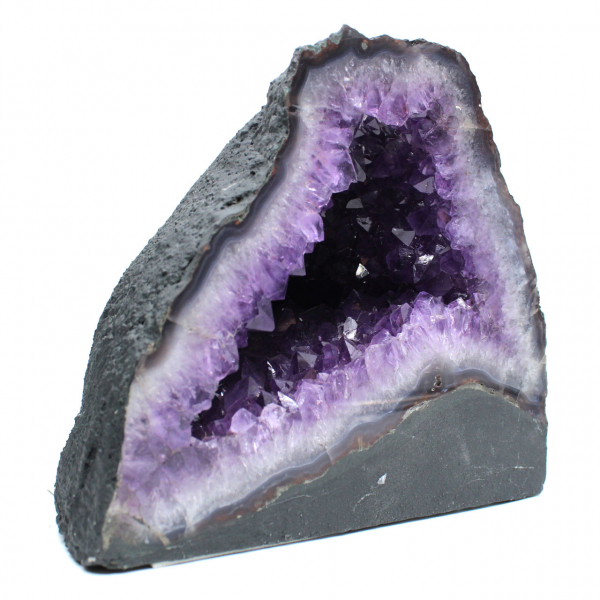  Brazilian amethyst geode with purple crystals for collector