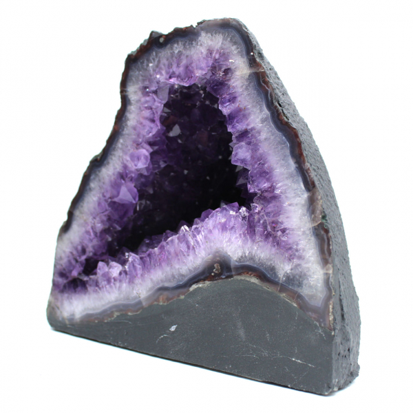  Brazilian amethyst geode with purple crystals for collector