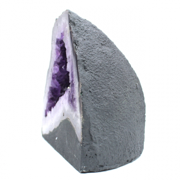  Brazilian amethyst geode with purple crystals for collector