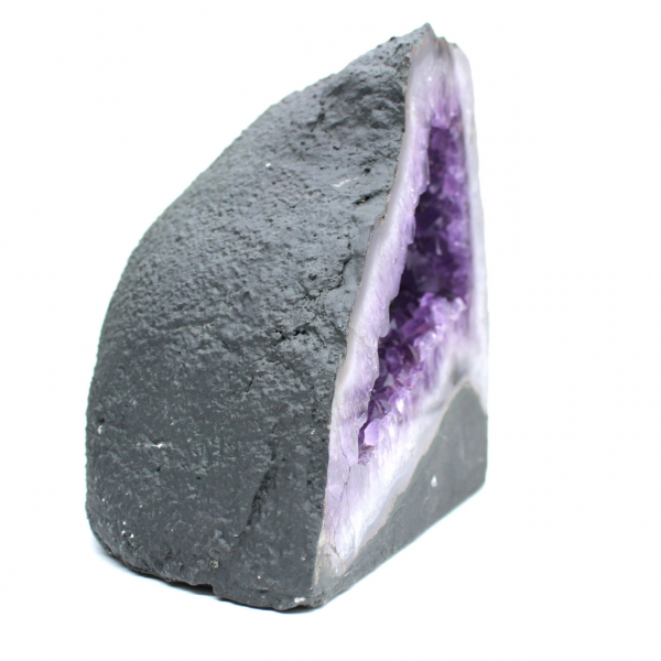  Brazilian amethyst geode with purple crystals for collector