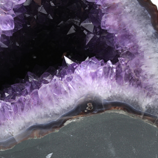  Brazilian amethyst geode with purple crystals for collector