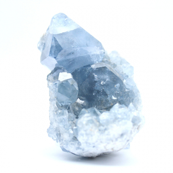 Blue celestite mineral piece from Madagascar
