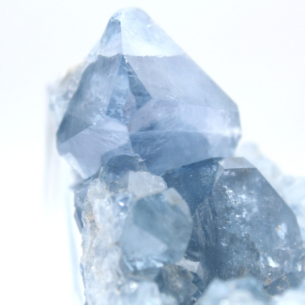 Blue celestite mineral piece from Madagascar