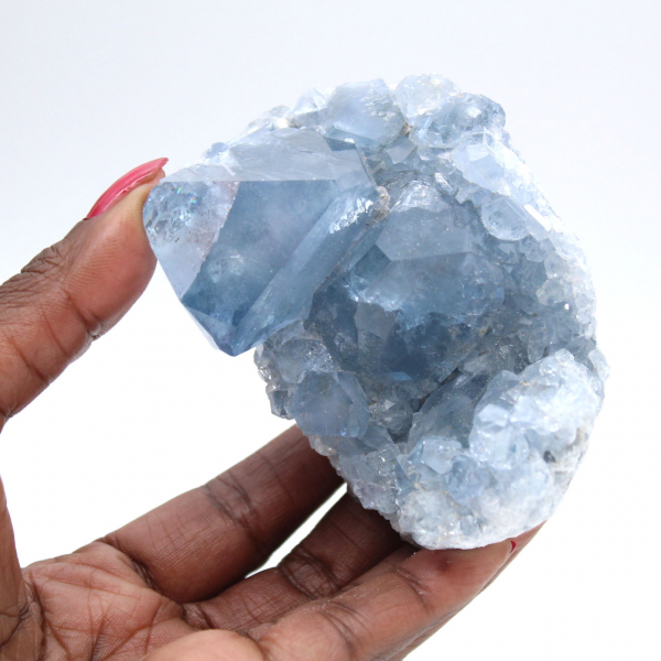 Blue celestite mineral piece from Madagascar