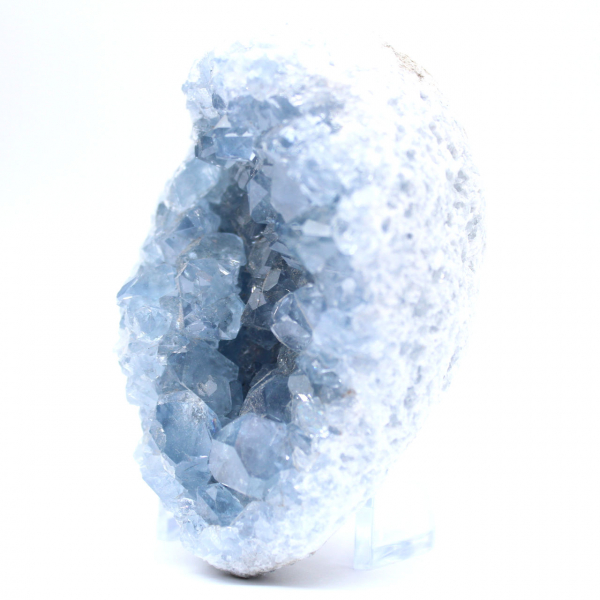 Natural block of blue celestite Madagascar
