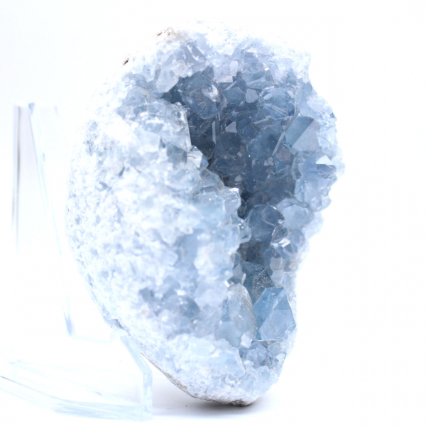 Natural block of blue celestite Madagascar