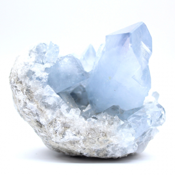 Rare blue celestite geode from Madagascar