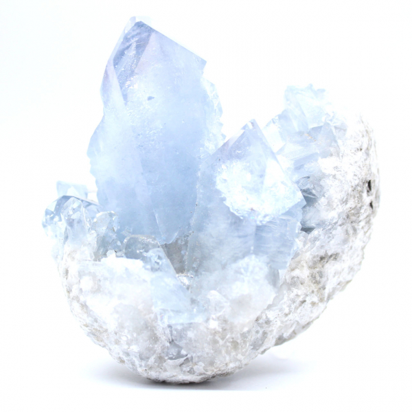 Rare blue celestite geode from Madagascar
