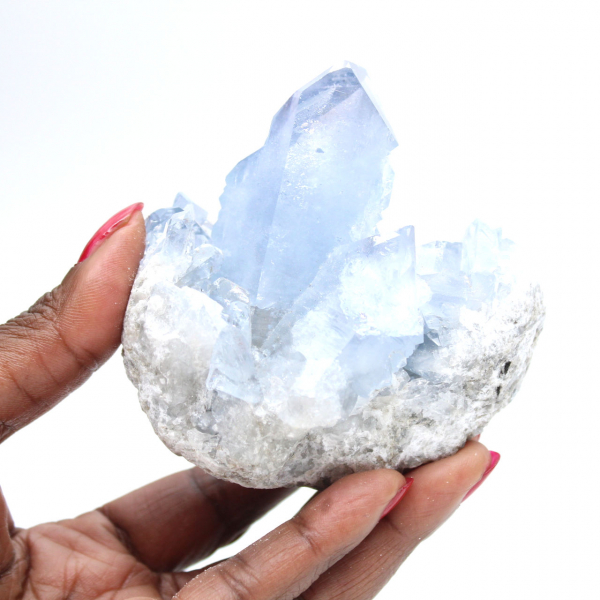 Rare blue celestite geode from Madagascar