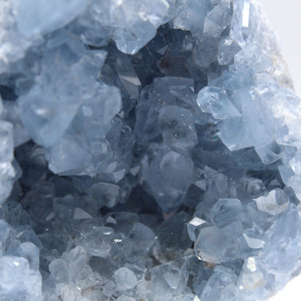 Decorative blue celestite geode from Madagascar