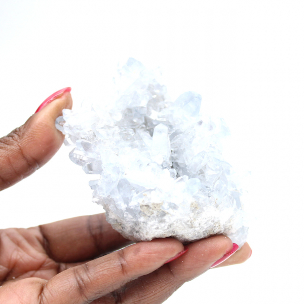 Blue celestite geode Madagascar exceptional quality
