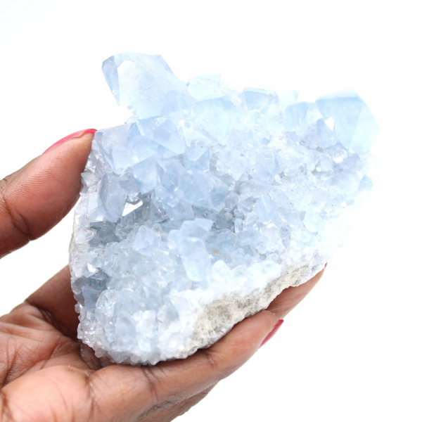 Blue celestite geode Madagascar natural formation