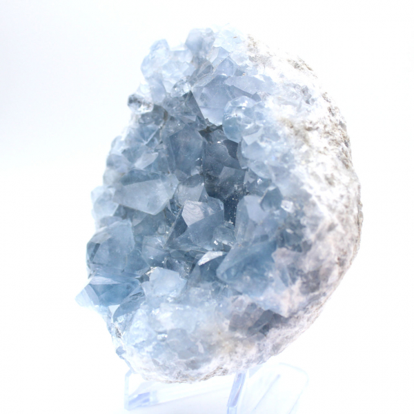 Blue celestite from Madagascar natural geode