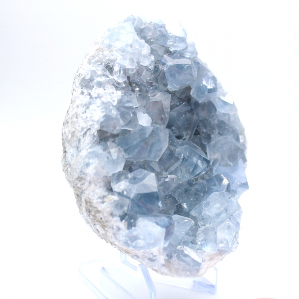 Blue celestite from Madagascar natural geode