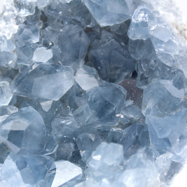 Blue celestite from Madagascar natural geode