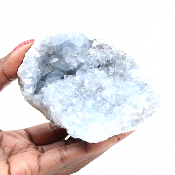 Blue celestite crystal geode from Madagascar