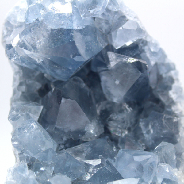 Blue celestite mineral geode Madagascar