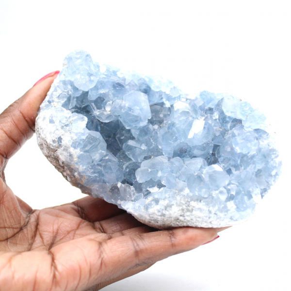 Blue celestite crystals from Madagascar