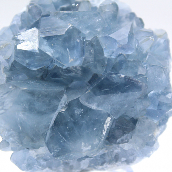 Blue celestite crystalline block from Madagascar