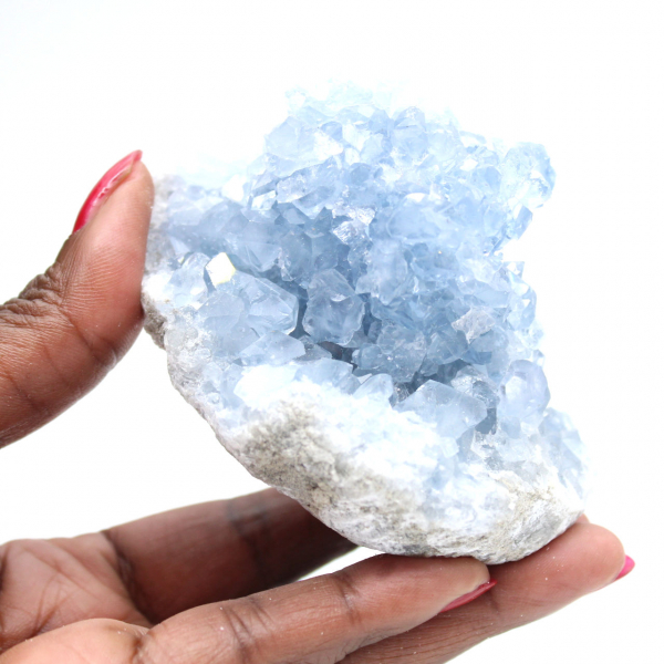 Authentic Madagascar Blue Celestite Geode