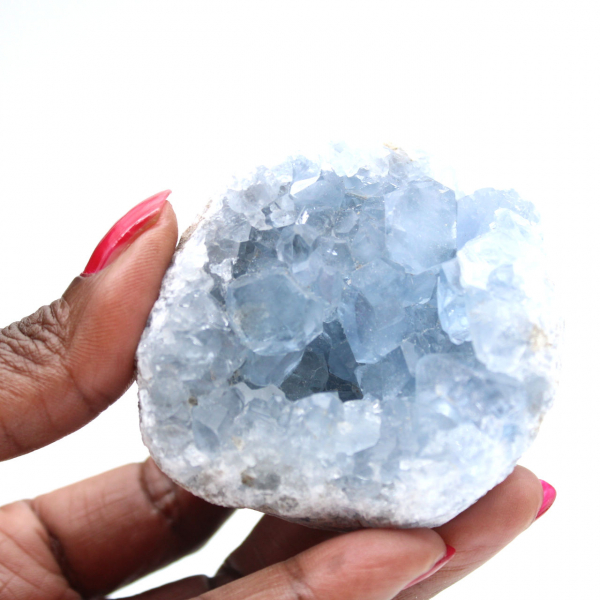Unique Madagascar Blue Celestite Geode