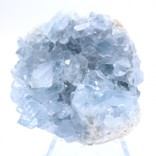 Blue celestite geode Madagascar natural mineral