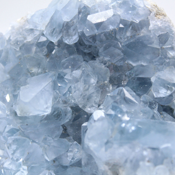 Blue celestite geode Madagascar natural mineral