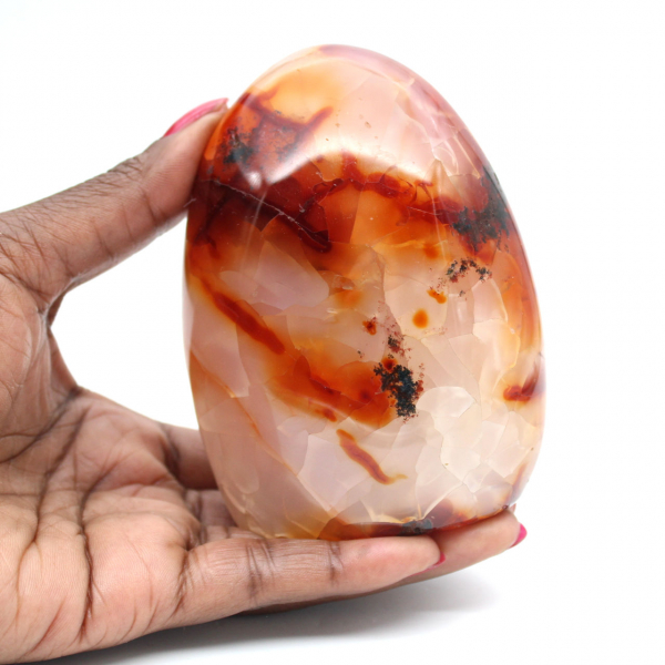 Polished Carnelian Medium Ornament - Natural Stone from Madagascar for Decoration