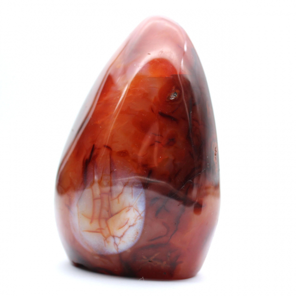 Polished Orange-Red Carnelian Ornament from Madagascar - Genuine Collector's Specimen