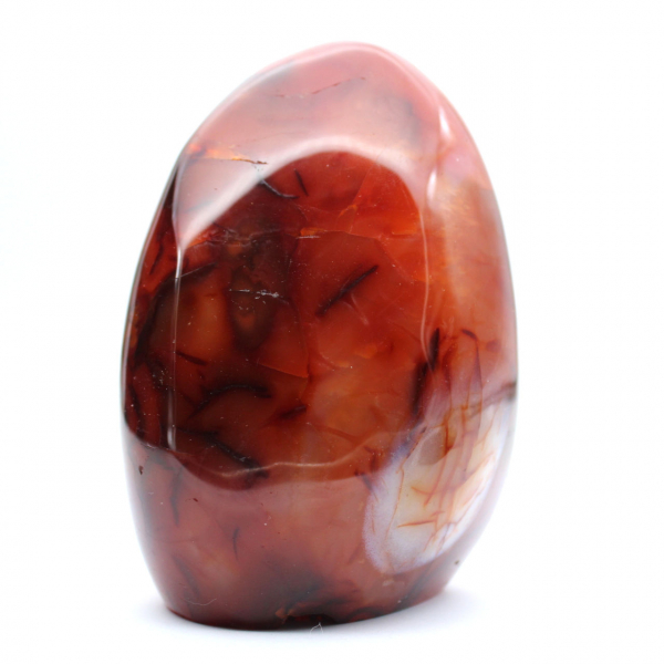 Polished Orange-Red Carnelian Ornament from Madagascar - Genuine Collector's Specimen