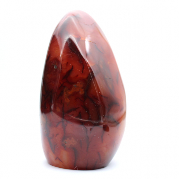 Polished Orange-Red Carnelian Ornament from Madagascar - Genuine Collector's Specimen