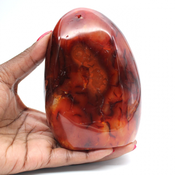 Polished Orange-Red Carnelian Ornament from Madagascar - Genuine Collector's Specimen