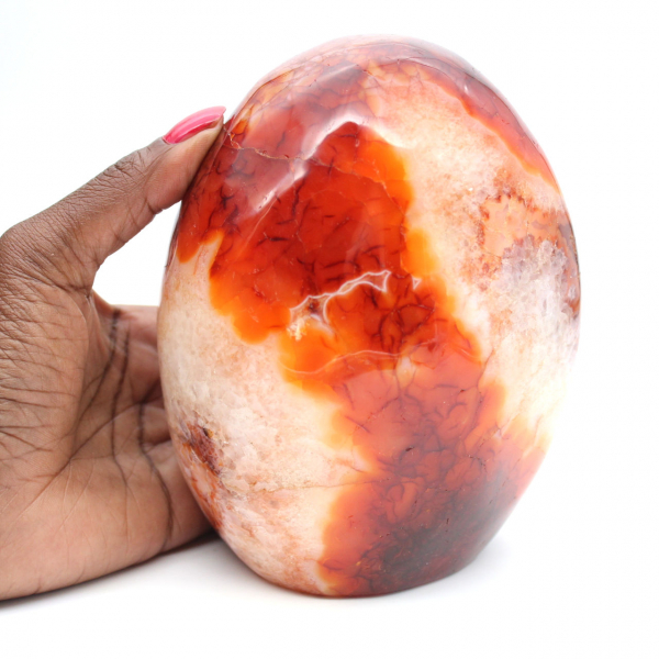 Carnelian Polished Decorative Ornament - Large Authentic Natural Stone from Madagascar