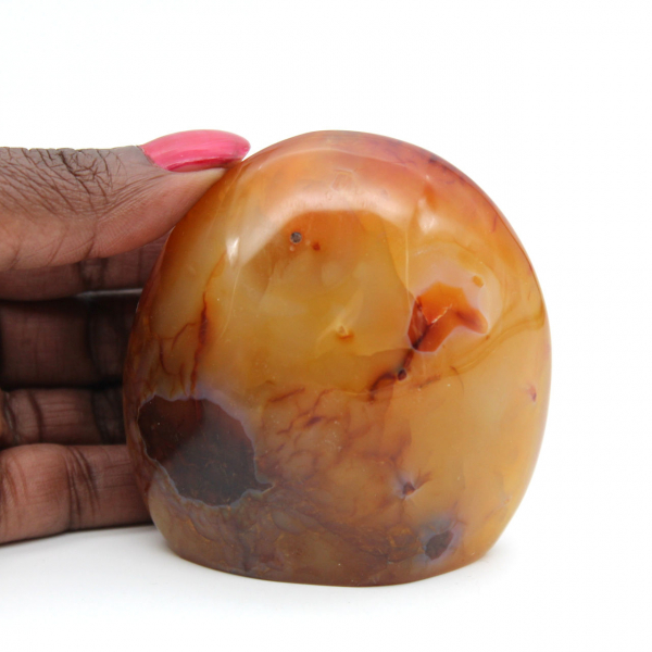 Polished Carnelian Miniature Ornament - Authentic Natural Stone from Madagascar (250g)
