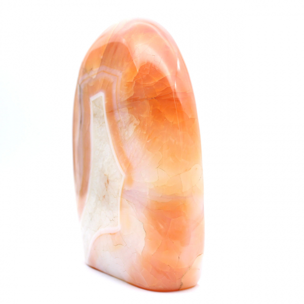 Large Polished Carnelian from Madagascar - Red-Orange Mineral Specimen for Collection and Decoration