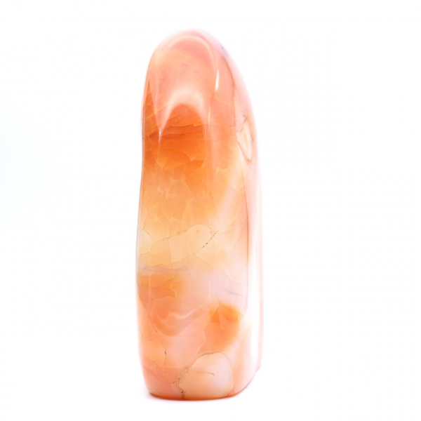 Large Polished Carnelian from Madagascar - Red-Orange Mineral Specimen for Collection and Decoration