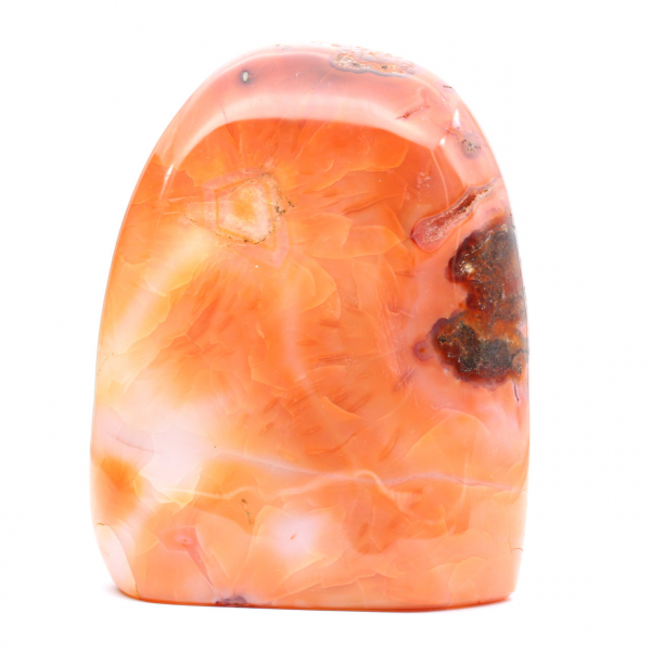 Large Polished Carnelian from Madagascar - Red-Orange Mineral Specimen for Collection and Decoration