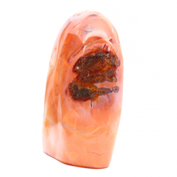 Large Polished Carnelian from Madagascar - Red-Orange Mineral Specimen for Collection and Decoration