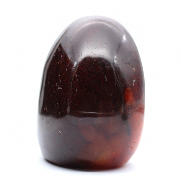 Carnelian Polished Ornament from Madagascar - Natural Collectible Stone Intense Red-Orange