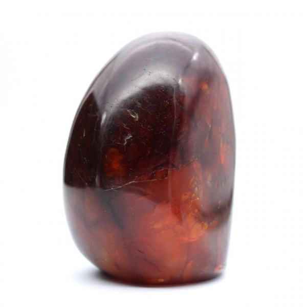 Carnelian Polished Ornament from Madagascar - Natural Collectible Stone Intense Red-Orange