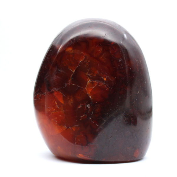 Carnelian Polished Ornament from Madagascar - Natural Collectible Stone Intense Red-Orange