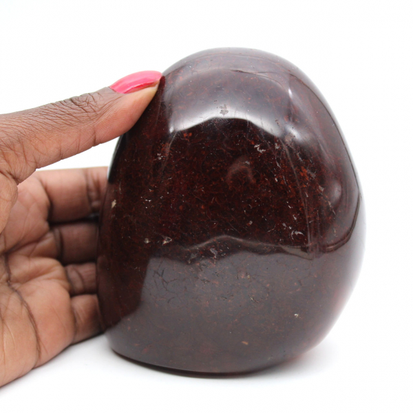 Carnelian Polished Ornament from Madagascar - Natural Collectible Stone Intense Red-Orange