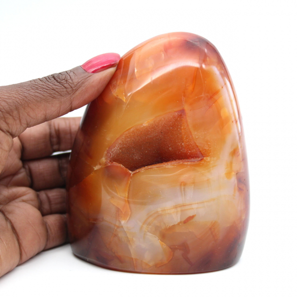Carnelian Polished Decorative Ornament - Authentic Madagascar Stone for Interior