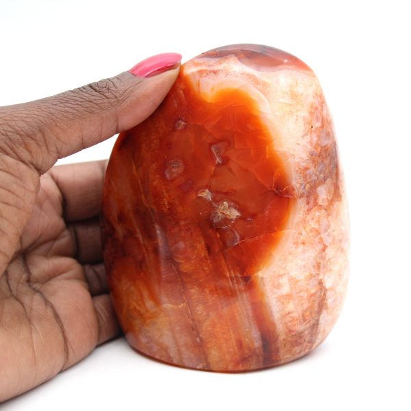 Small Polished Carnelian Ornament from Madagascar - Natural Stone for Decoration and Collection