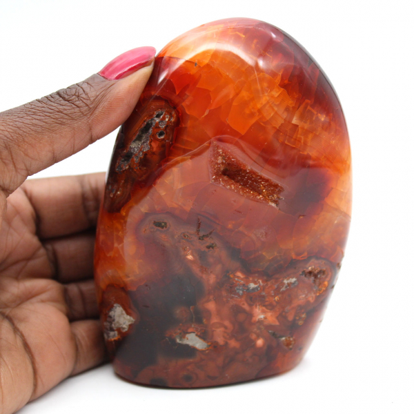 Polished Carnelian Medium Ornament - Authentic Madagascar Mineral for Interior